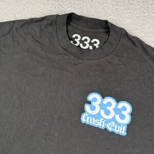 Half Evil 333 Graphic T-shirt Mens M Black Blue Logo Crash Streetwear
